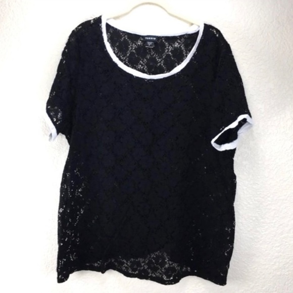 TORRID Lace Ringer Tee - Picture 2 of 7